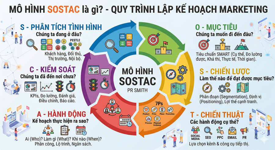 Mô hình SOSTAC là gì? Hướng dẫn lập kế hoạch Marketing toàn diện từ A-Z (Cập nhật 2026)